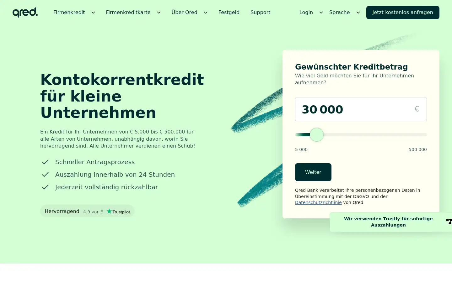 Screenshot of qred.de