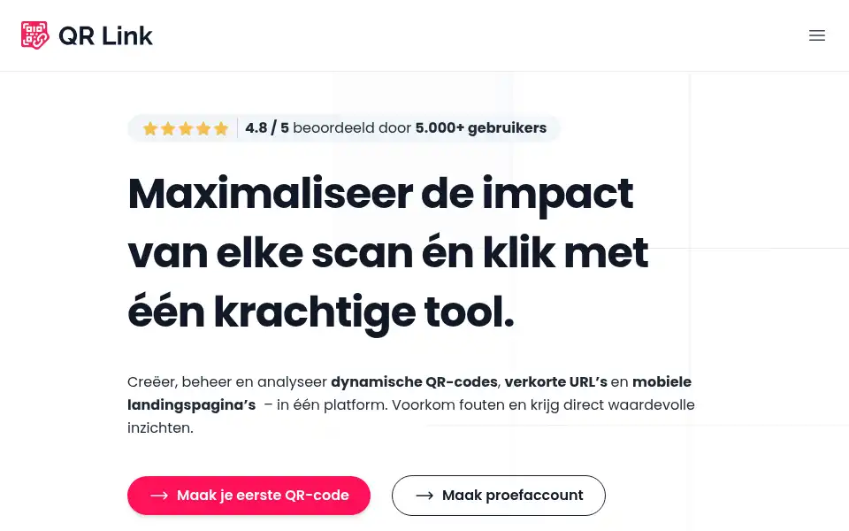Screenshot of qrlink.nl