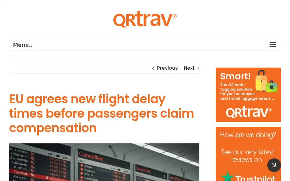 Screenshot of qrtrav.com