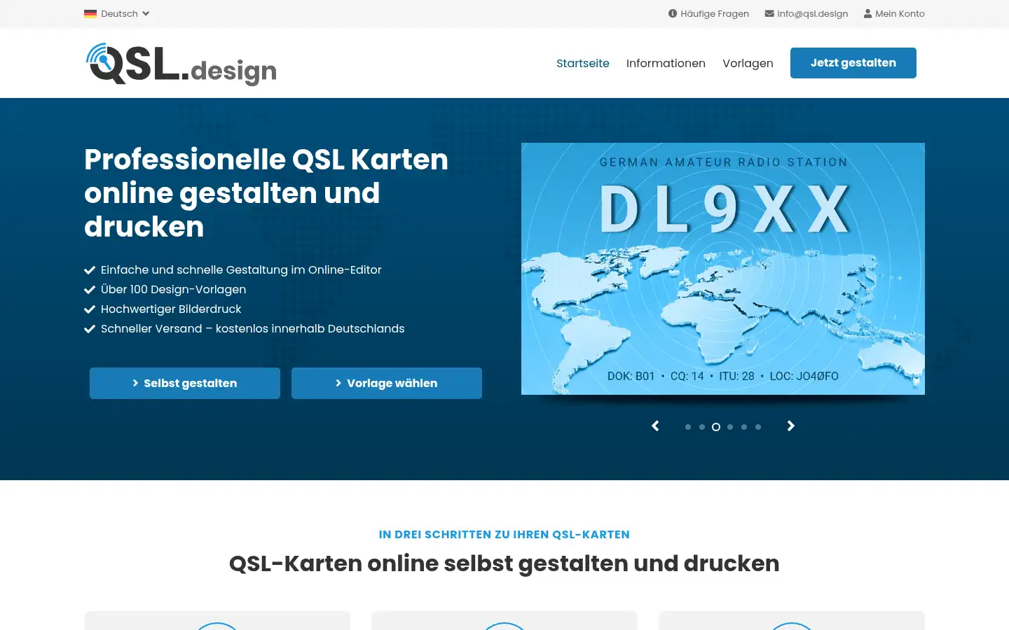 Screenshot of qsl.design