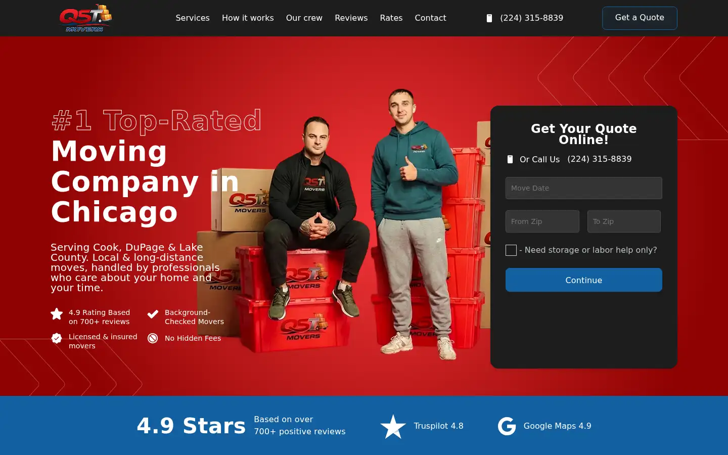 Screenshot of qstmovers.com