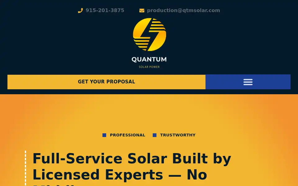 Screenshot of qtmsolar.com