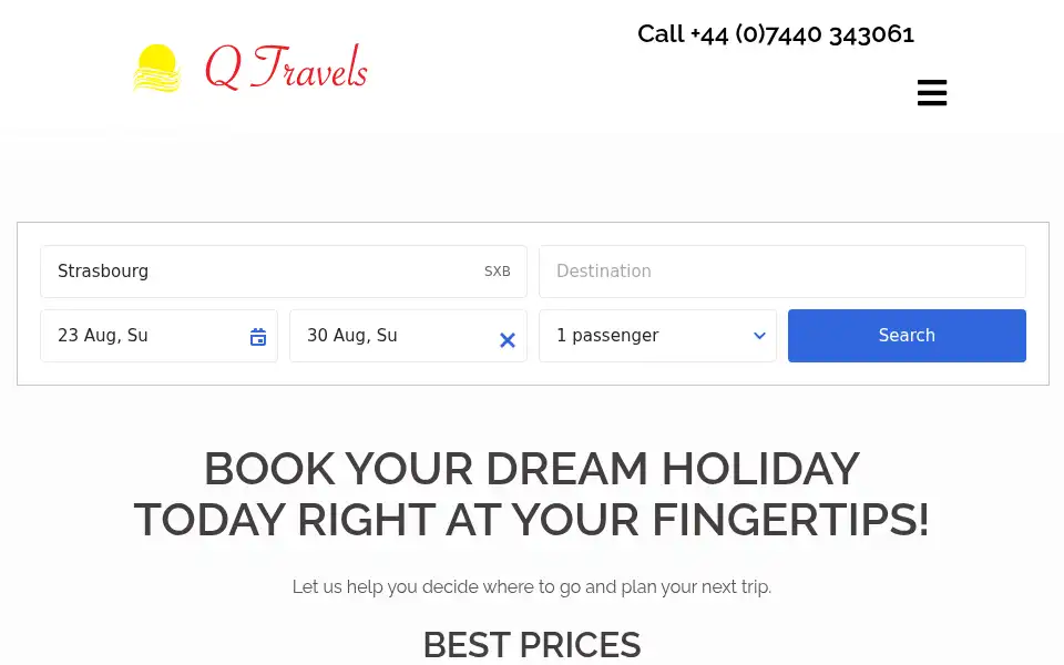 Screenshot of qtravels.net