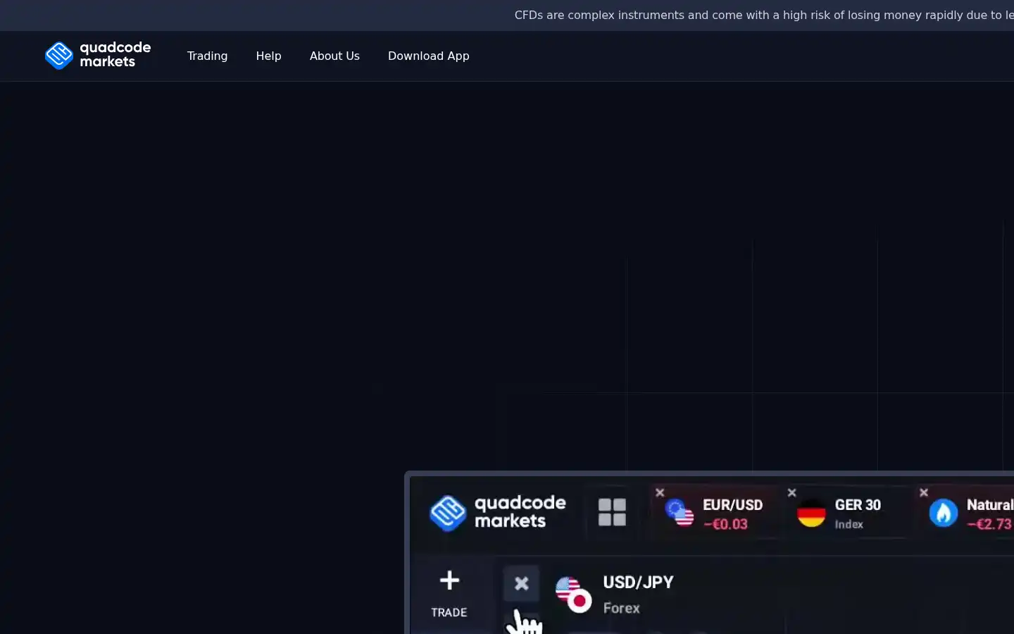Screenshot of quadcodemarkets.com
