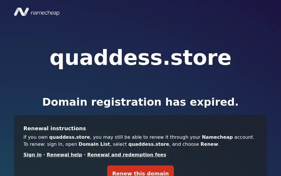 Screenshot of quaddess.store