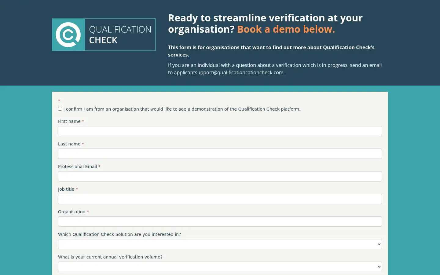 Screenshot of qualificationcheck.com