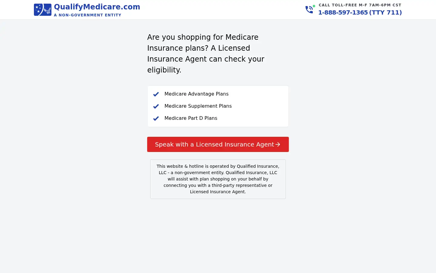Screenshot of qualifymedicare.com