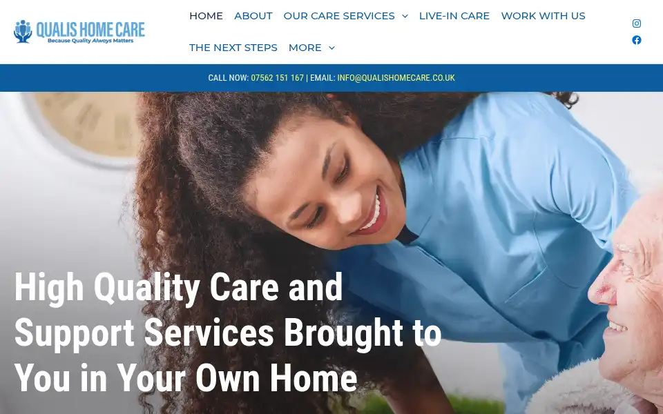 Screenshot of qualishomecare.co.uk
