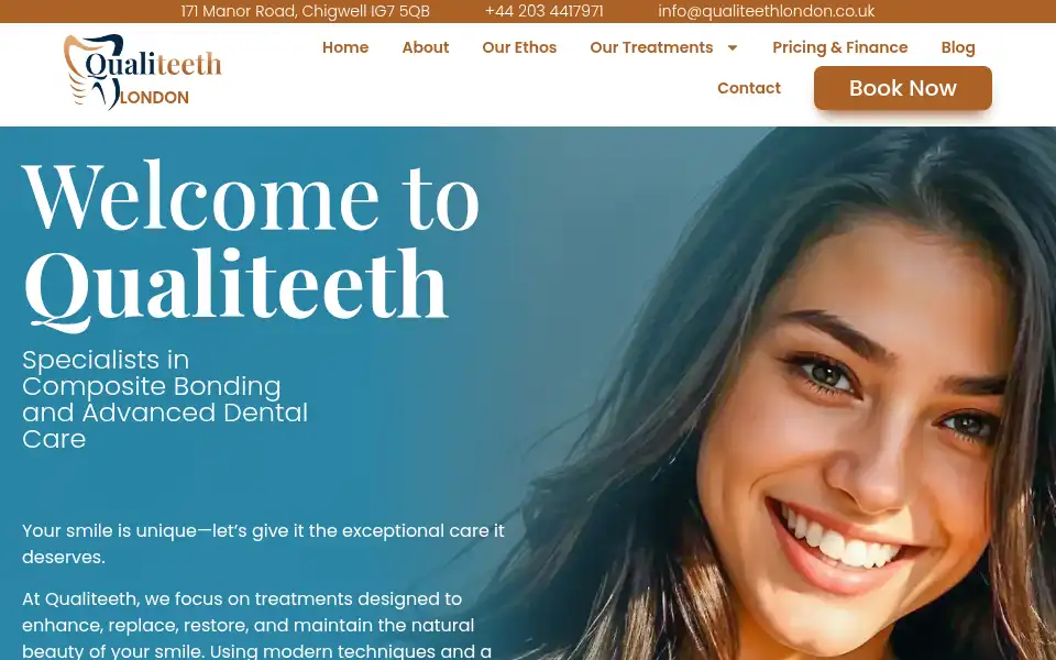 Screenshot of qualiteethlondon.co.uk