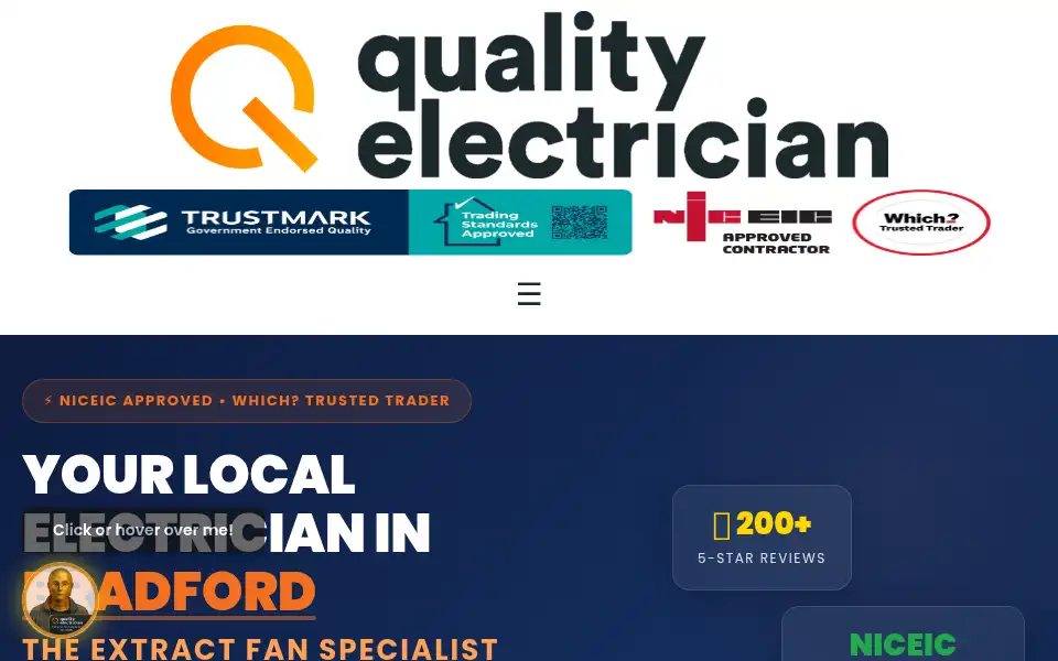 Screenshot of qualityelectrician.co.uk