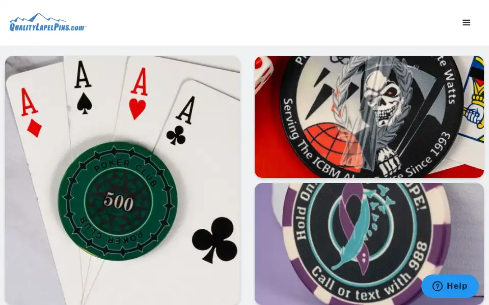 Screenshot of qualitylapelpins.com