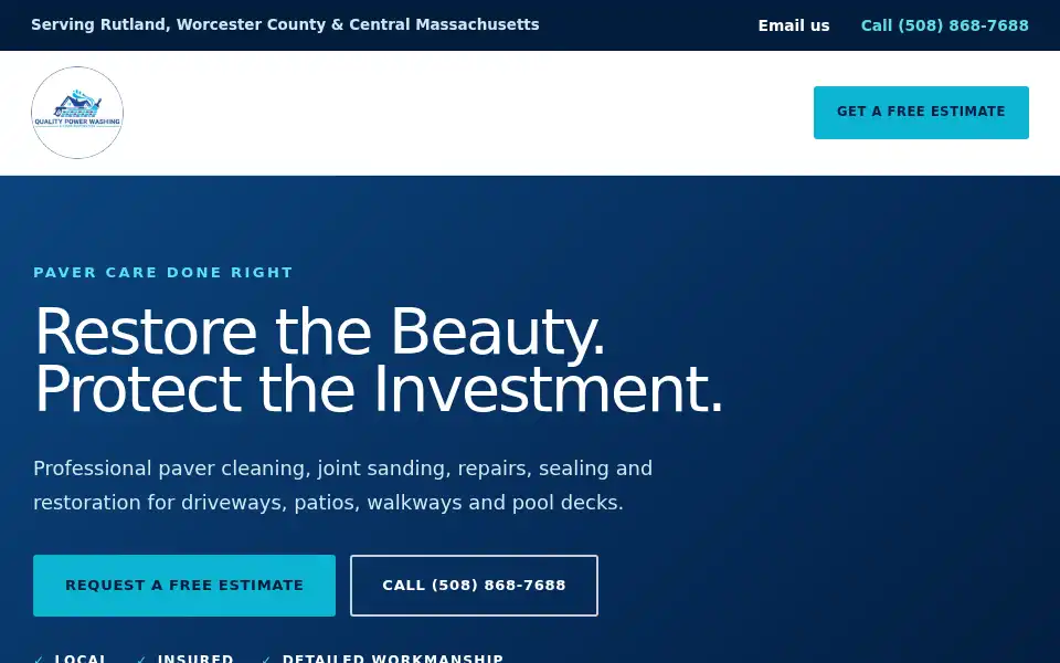 Screenshot of qualitypowerwashingma.com