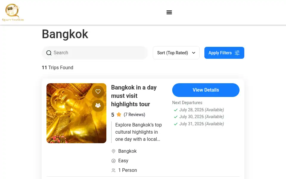 Screenshot of qualitythaiguide.com