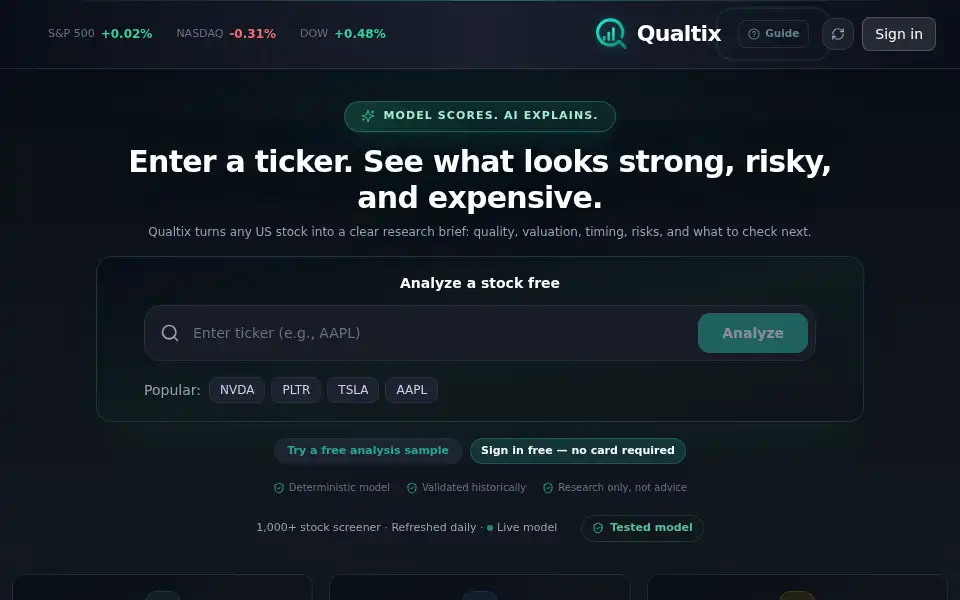 Screenshot of qualtix.app