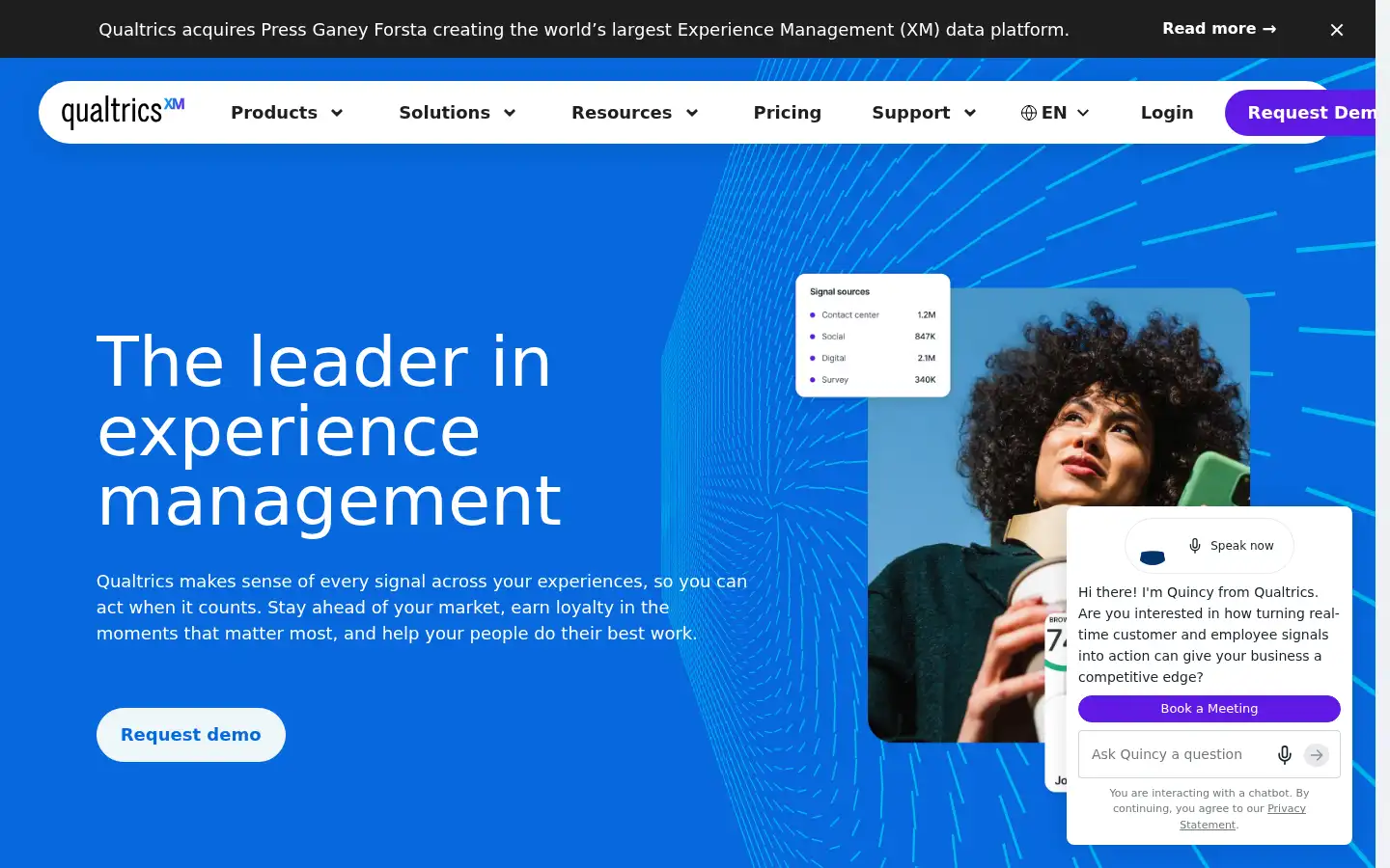 Screenshot of qualtrics.com