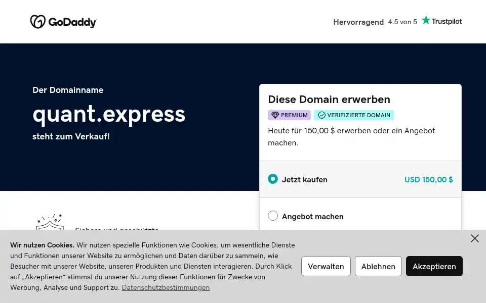 Screenshot of quant.express