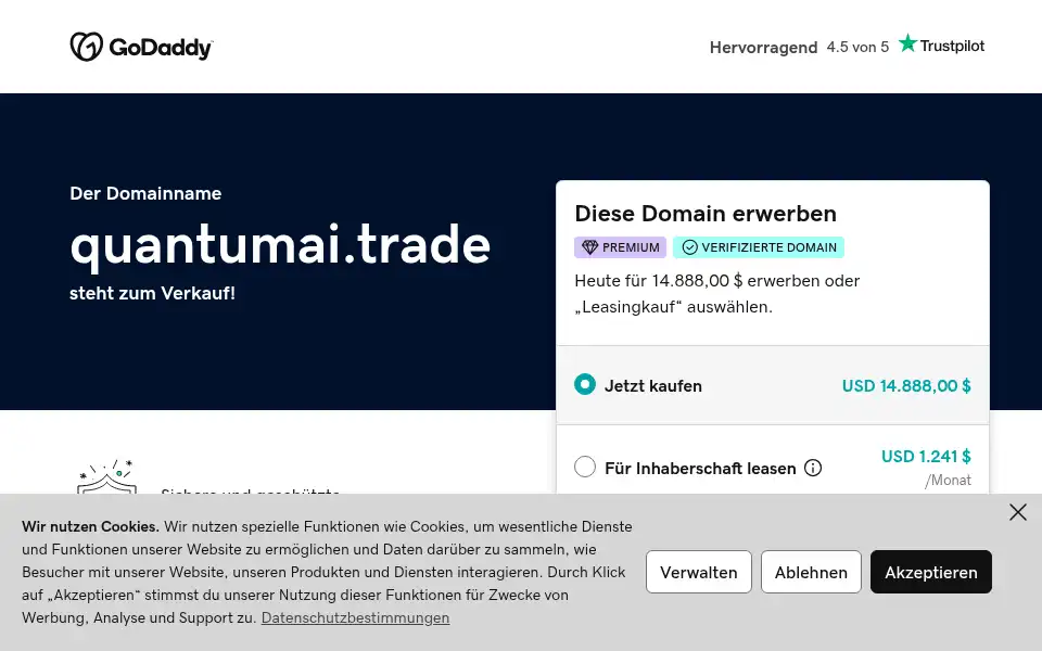 Screenshot of quantumai.trade