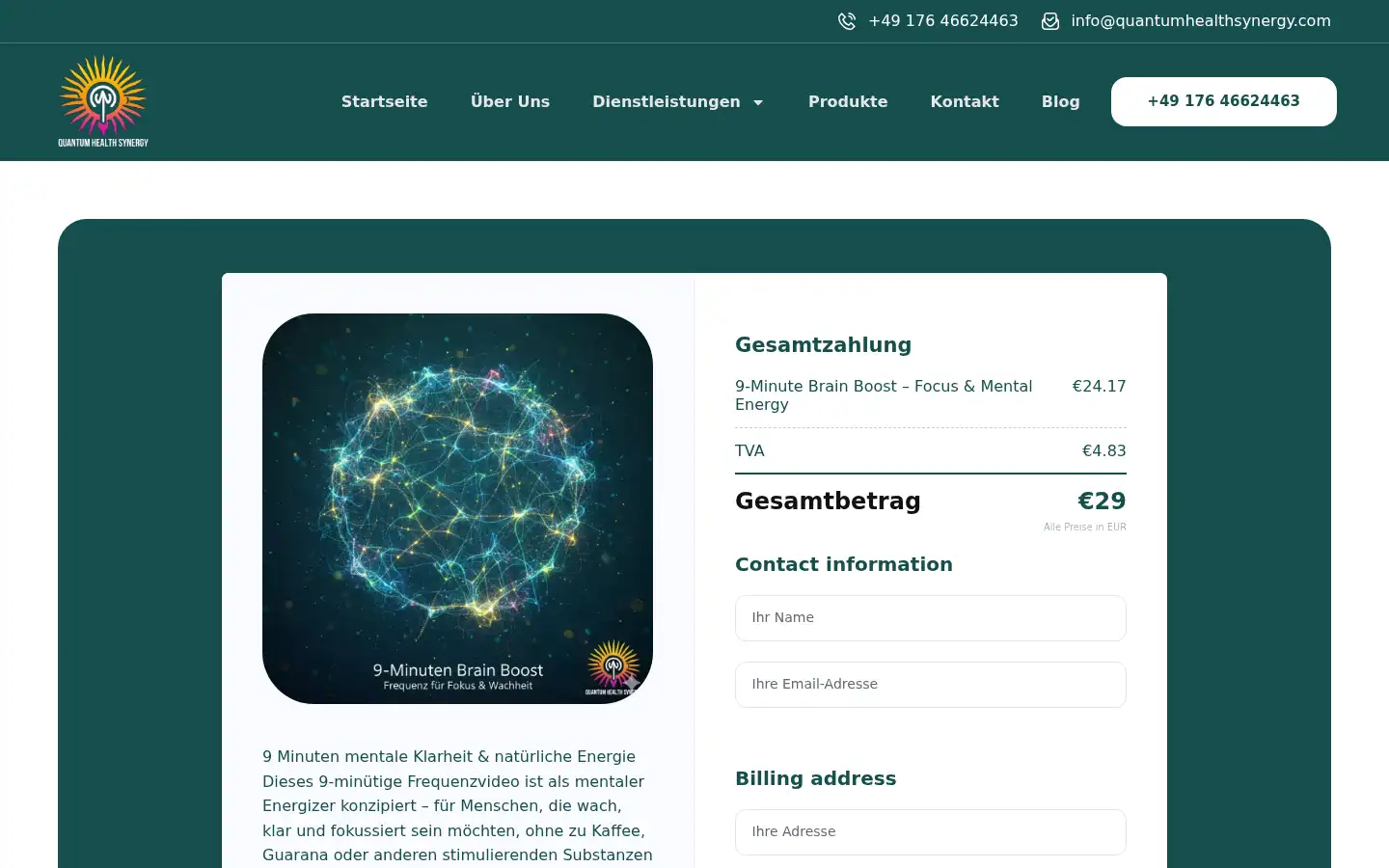 Screenshot of quantumhealthsynergy.com