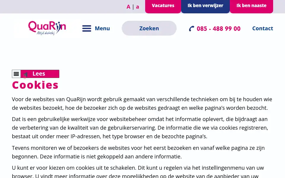 Screenshot of quarijn.nl