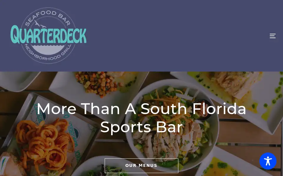 Screenshot of quarterdeckrestaurants.com