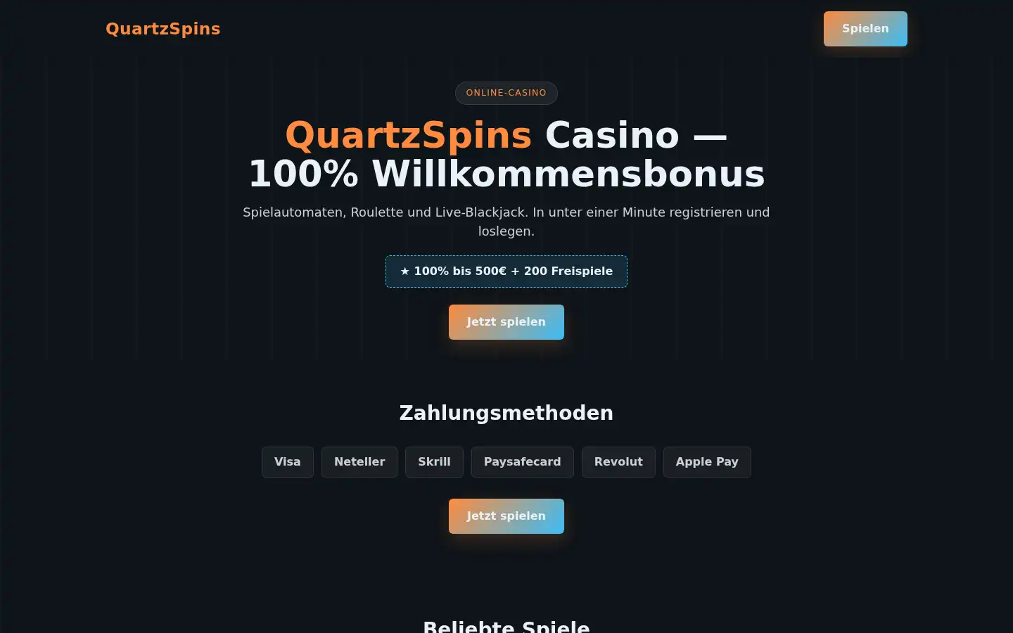 Screenshot of quartzspins.com
