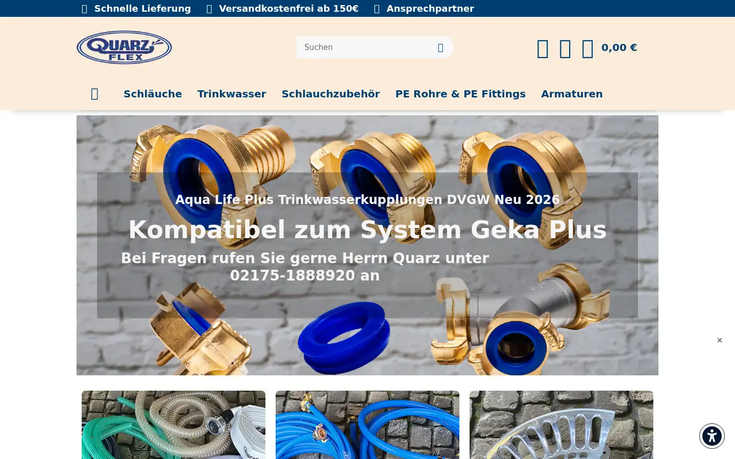 Screenshot of quarzflex.de