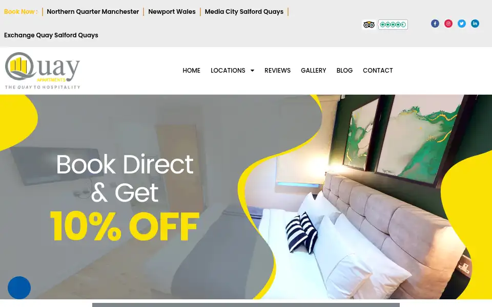 Screenshot of quayapartments.co.uk