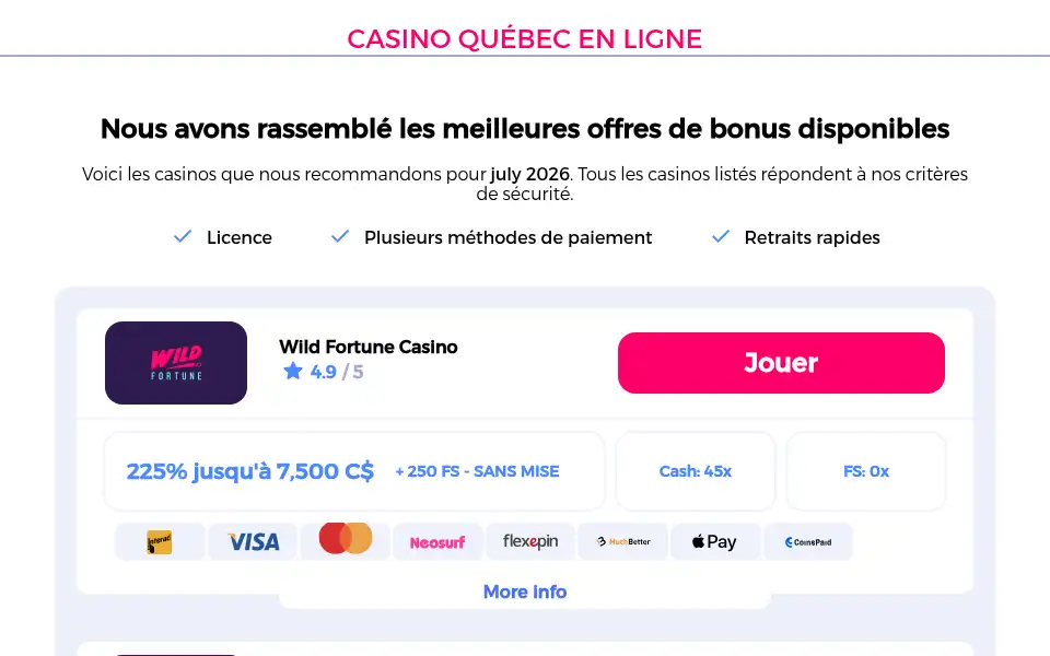 Screenshot of quebecenligne.casino