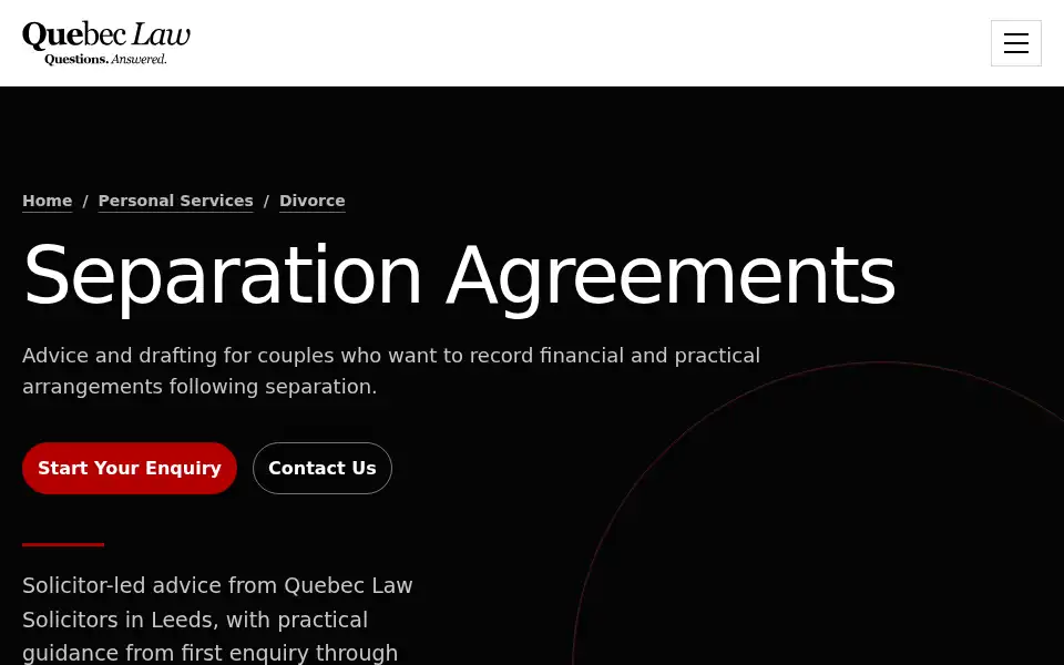 Screenshot of quebeclaw.co.uk