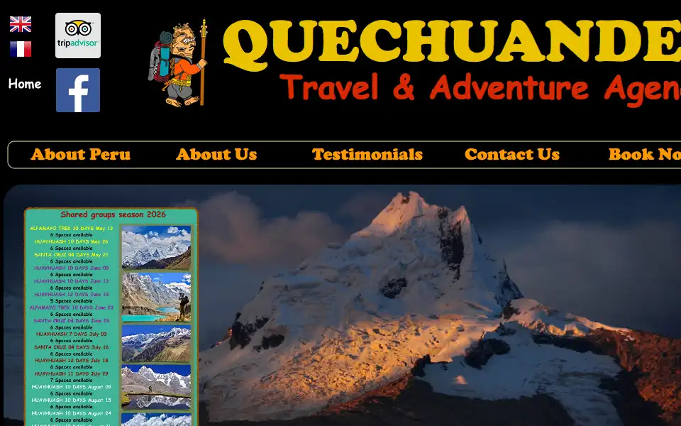 Screenshot of quechuandes.com