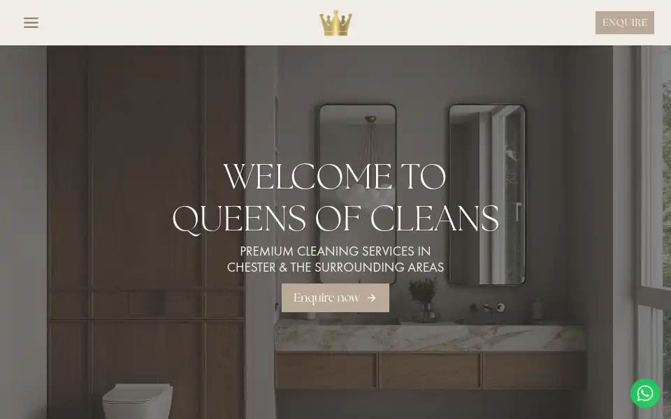 Screenshot of queensofcleansco.co.uk