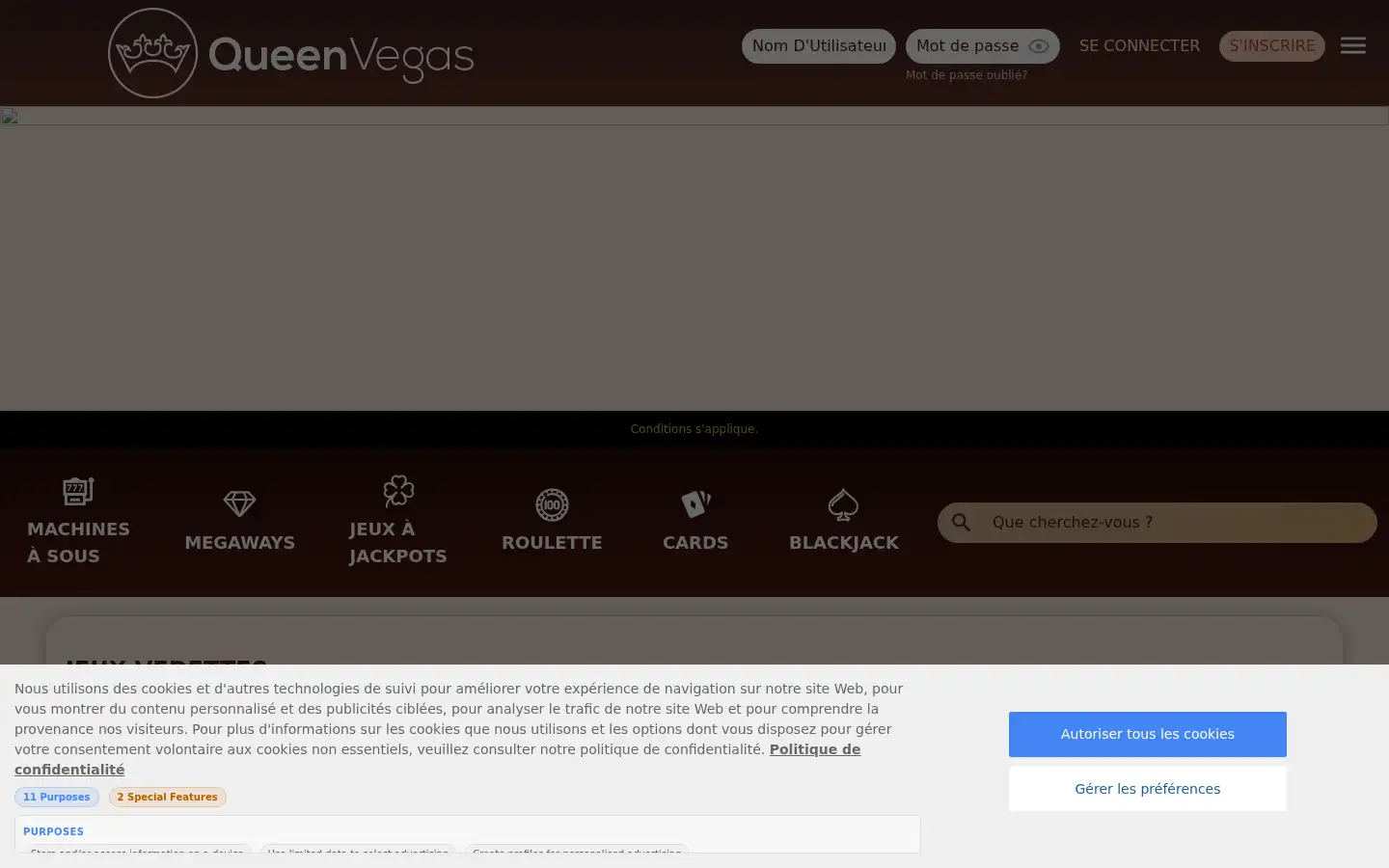 Screenshot of queenvegas.dk