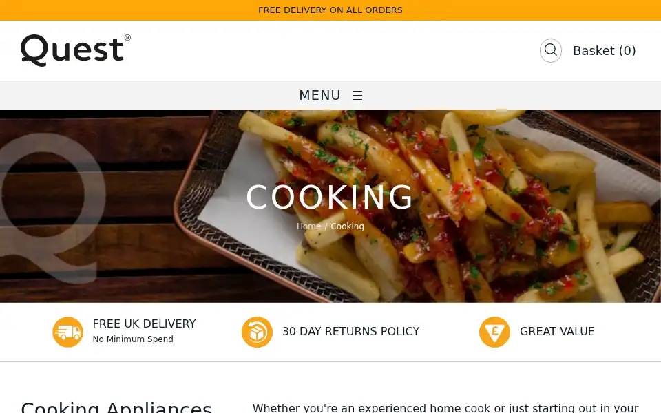 Screenshot of quest-appliances.myshopify.com