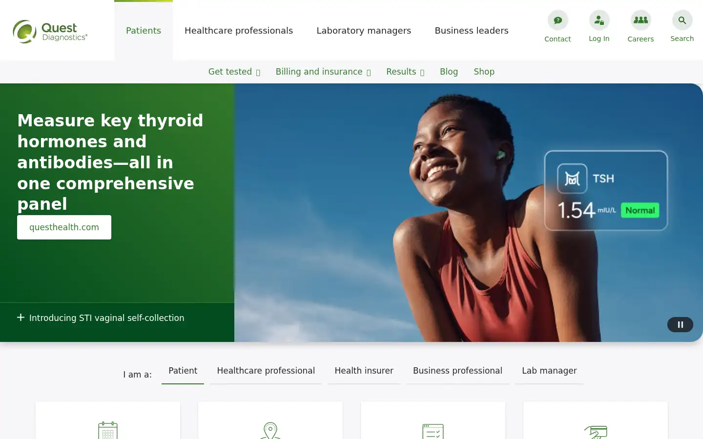 Screenshot of questdiagnostics.com