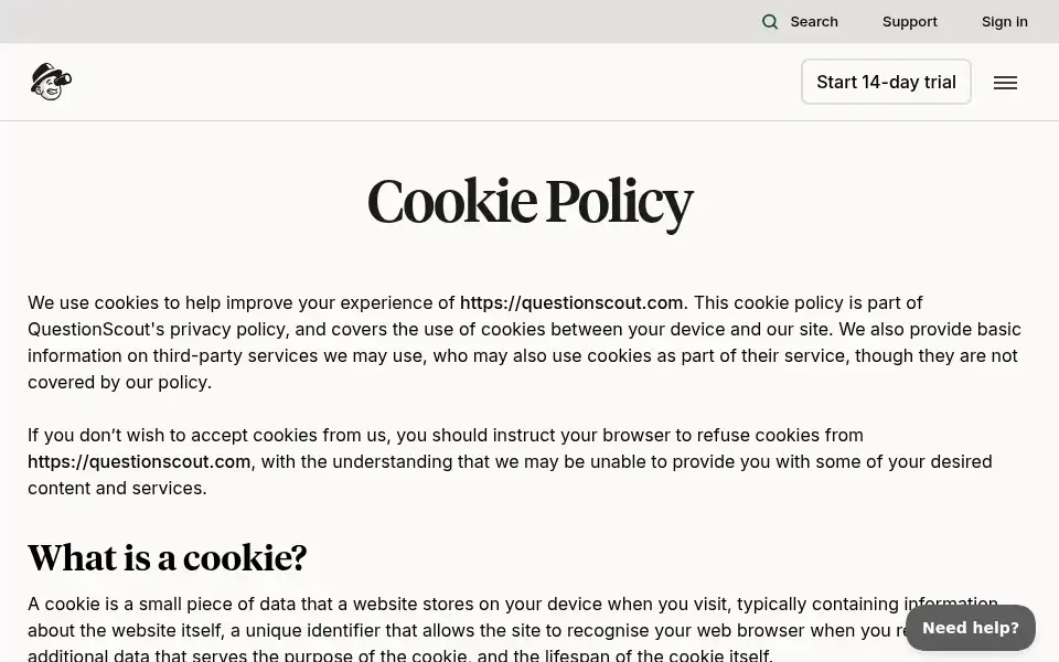 Screenshot of questionscout.com