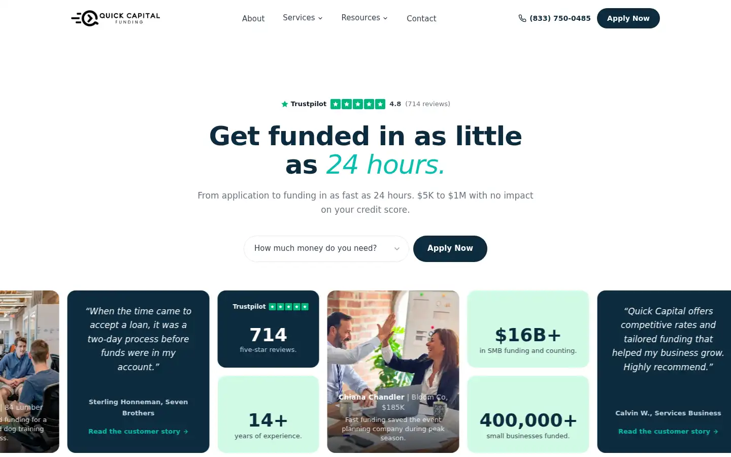 Screenshot of quick-capitalfunding.com
