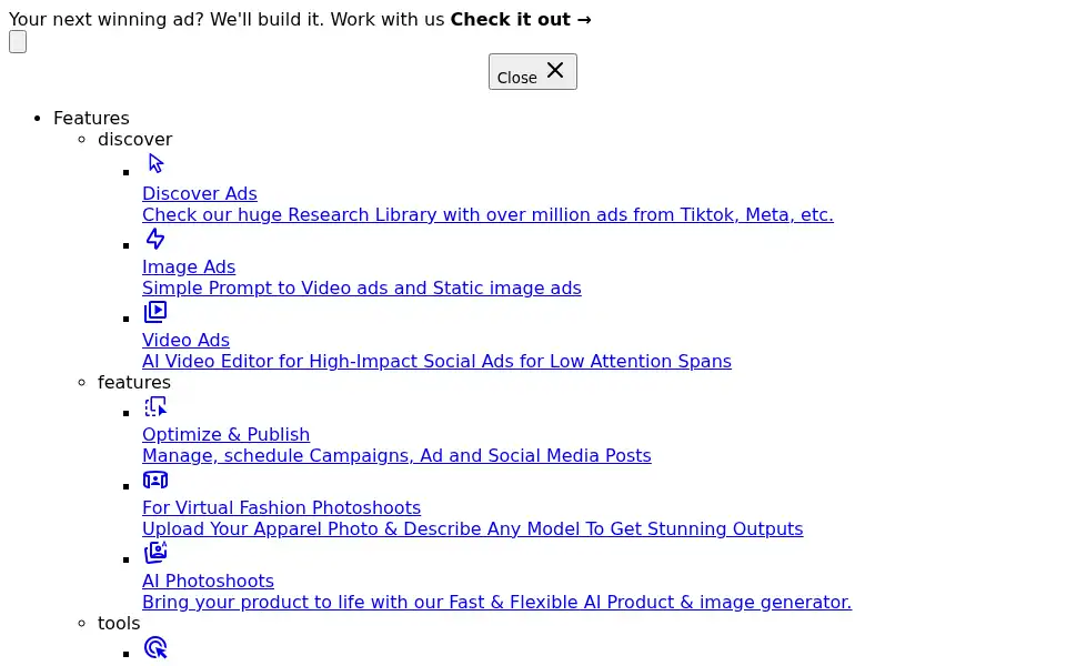 Screenshot of quickads.ai