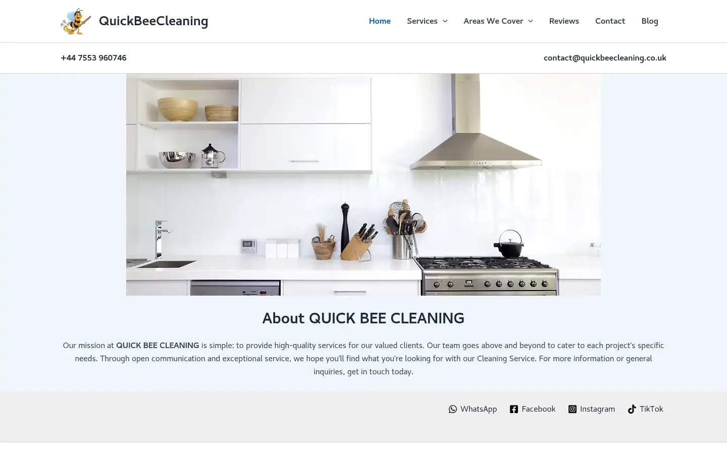 Screenshot of quickbeecleaning.co.uk