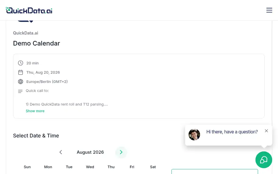 Screenshot of quickdata.ai