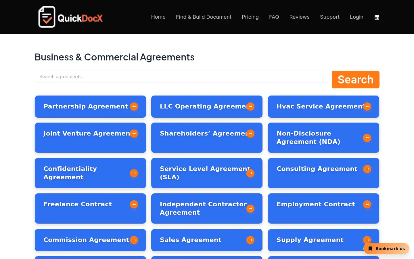 Screenshot of quickdocx.com