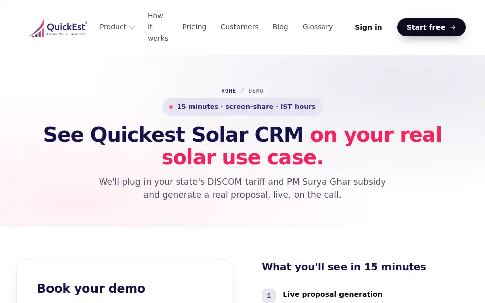 Screenshot of quickestimate.co