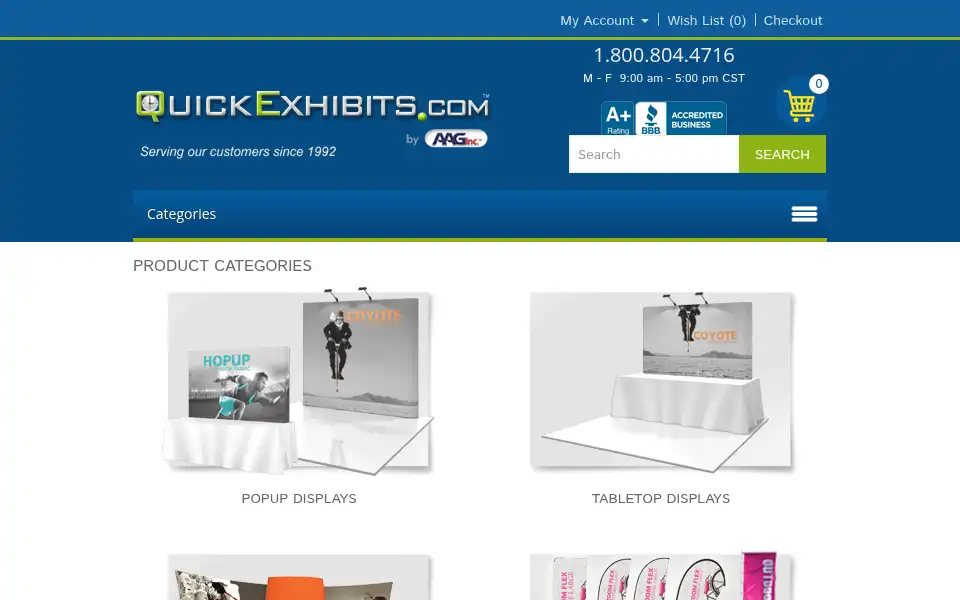 Screenshot of quickexhibits.com