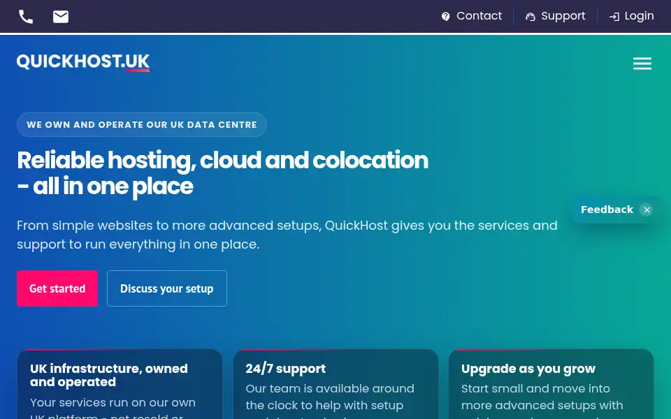 Screenshot of quickhost.uk