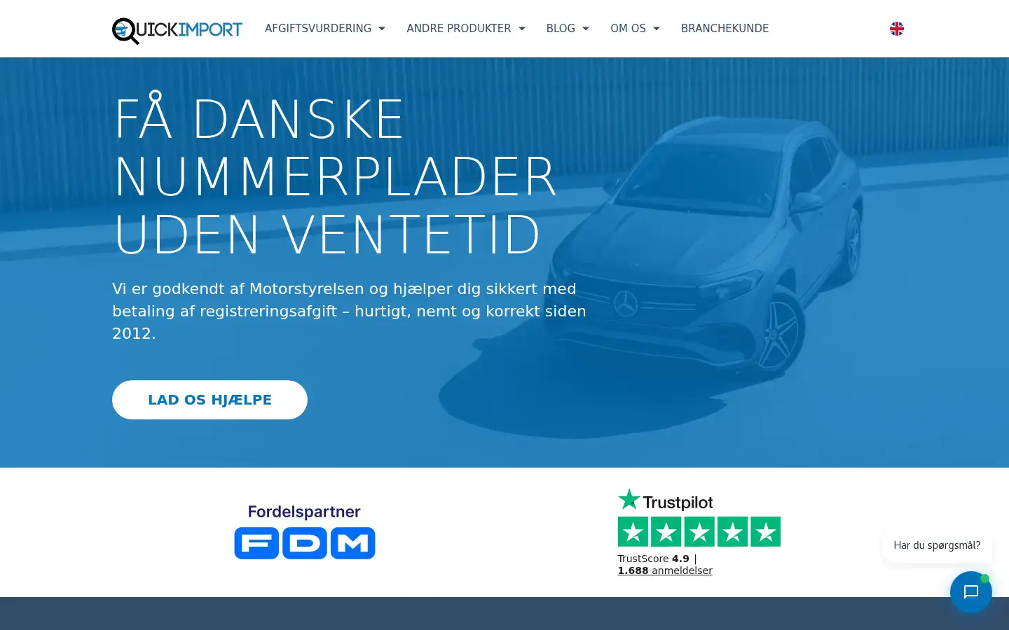 Screenshot of quickimport.dk