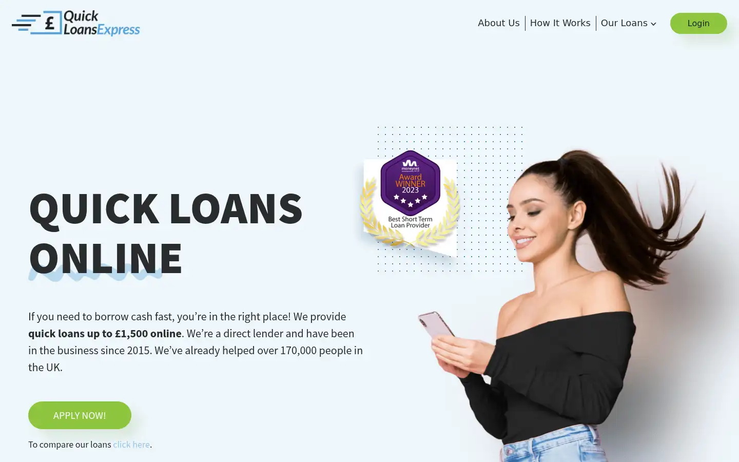Screenshot of quickloansexpress.co.uk
