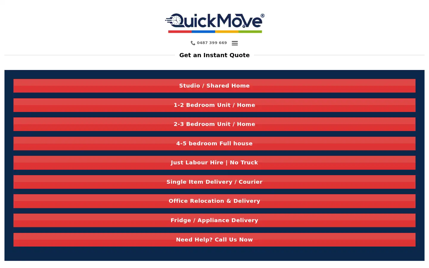 Screenshot of quickmove.com.au