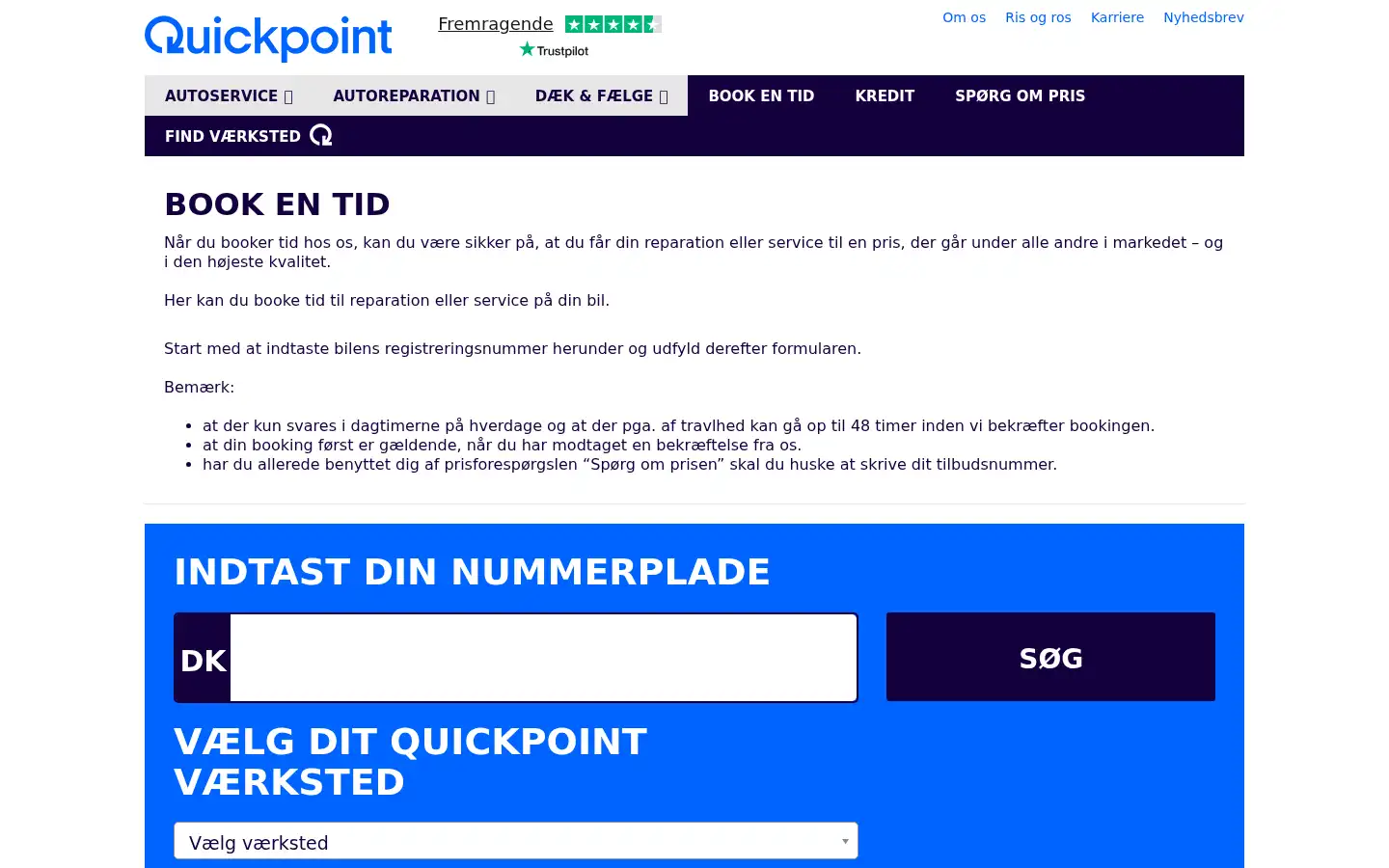 Screenshot of quickpoint.dk