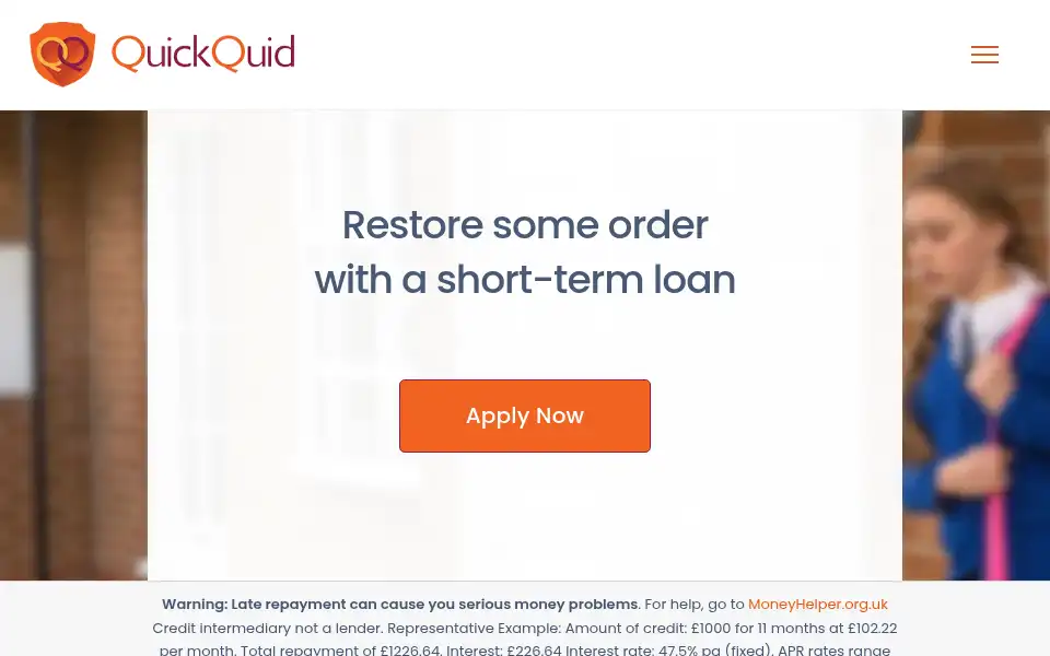 Screenshot of quickquid.co.uk