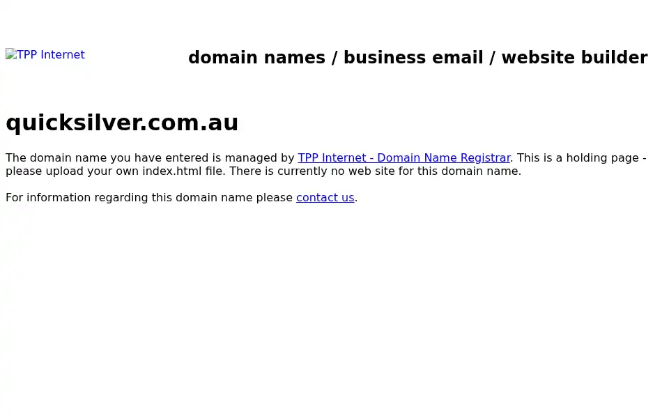 Screenshot of quicksilver.com.au