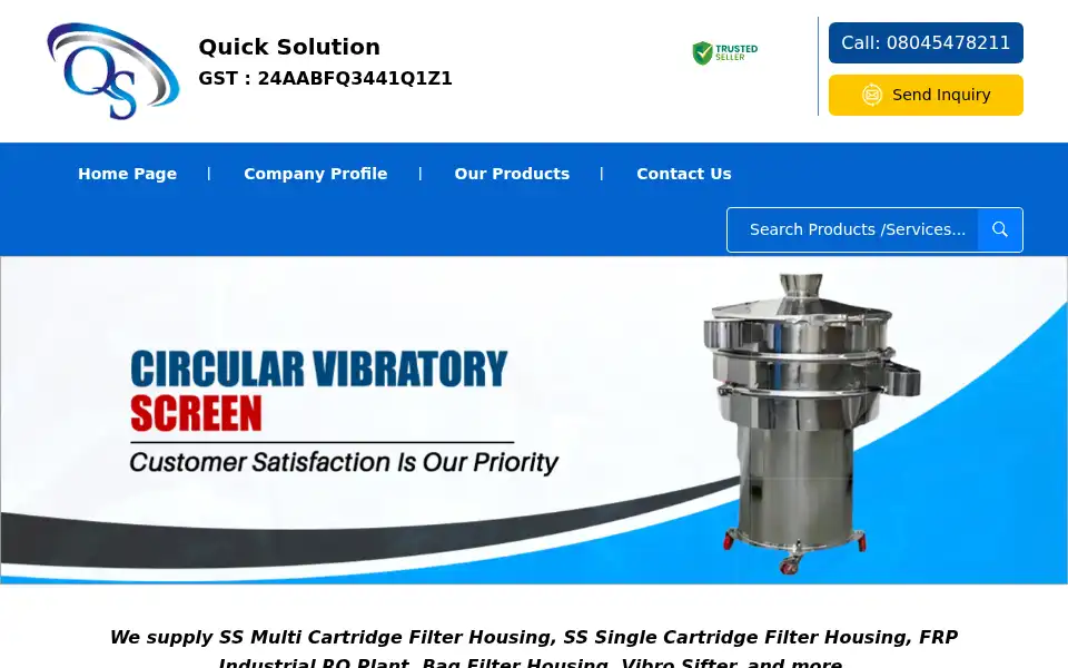 Screenshot of quicksolutionindia.com